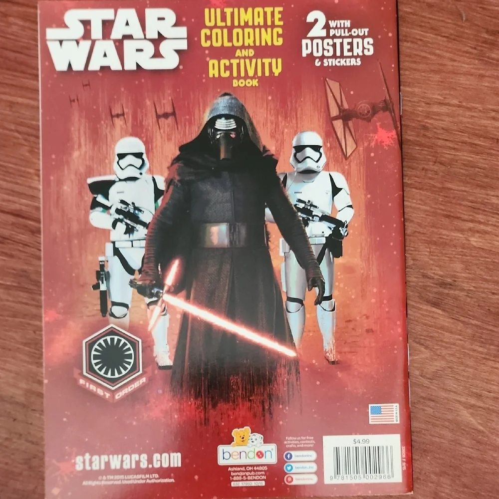 Disney Star Wars Coloring Book with Red and Black Design
